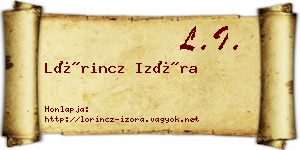 Lőrincz Izóra névjegykártya