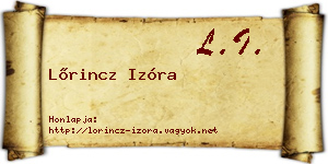 Lőrincz Izóra névjegykártya